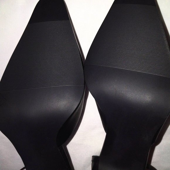 RELISTED- Black Leather Slingback Pumps - Picture 7 of 16